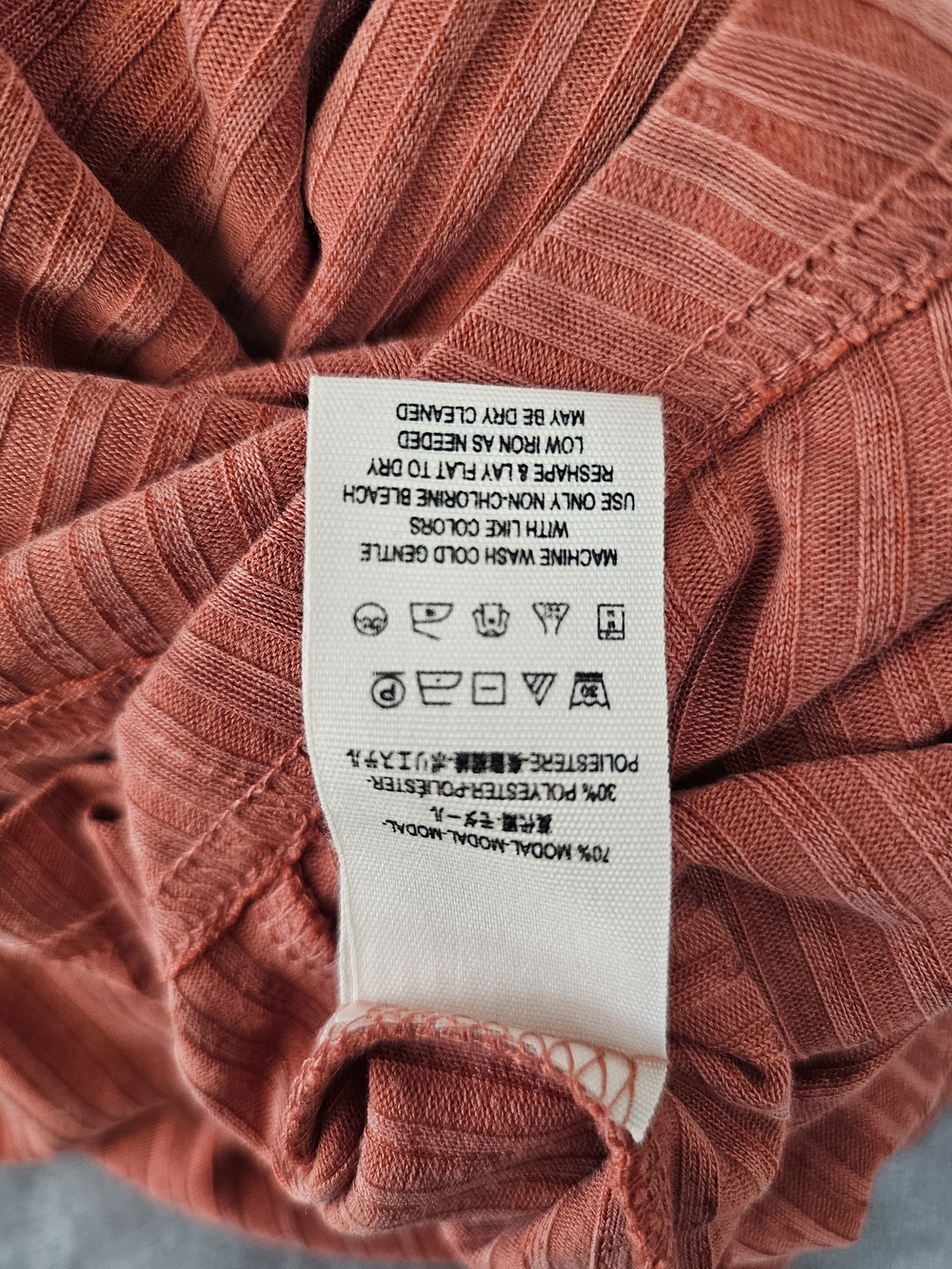 FREE PEOPLE Terracotta Rising Sun Ribbed Midi Dress Sz M - Picture 7 of 9